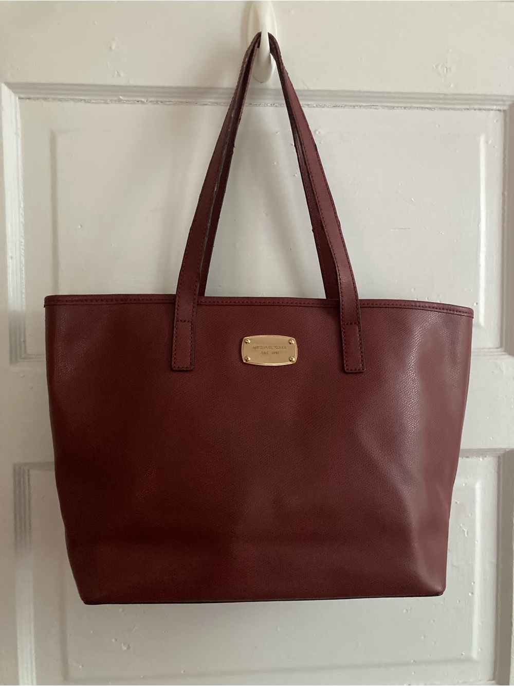 Michael Kors Burgundy Leather Tote Bag